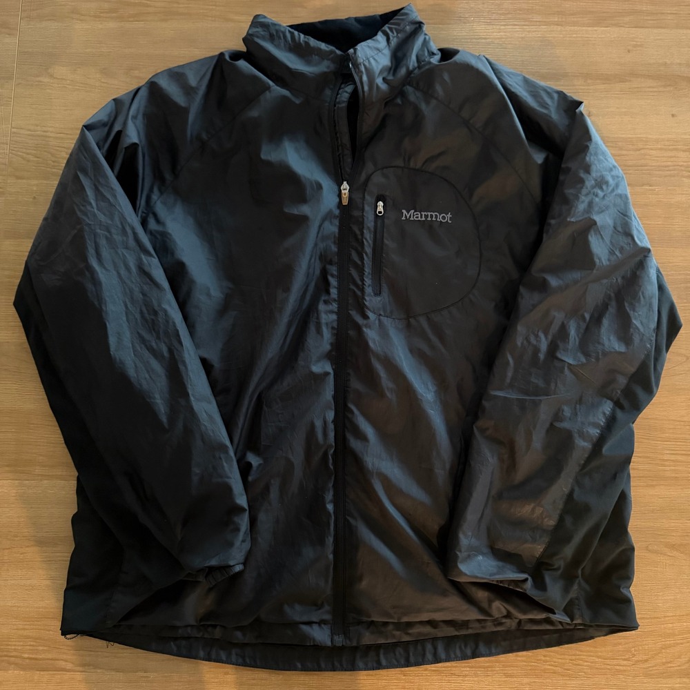 Marmot DriClime Windshirt Jacket Mens XXL Black Full Zip Windbreaker Hiking